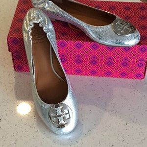 Tory Burch Reva Ballet Flat Limited Edition Silver